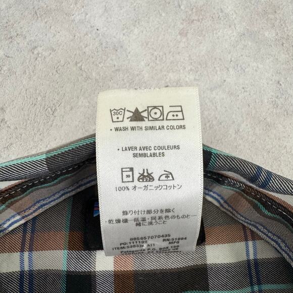 Patagonia Shirt Men's XS Button Front Plaid 100% Organic Cotton Gray Brown - Picture 5 of 9